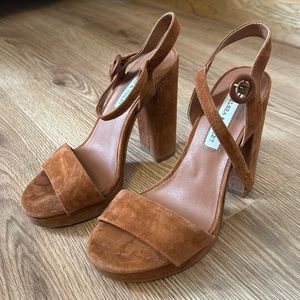 Brown suede heels